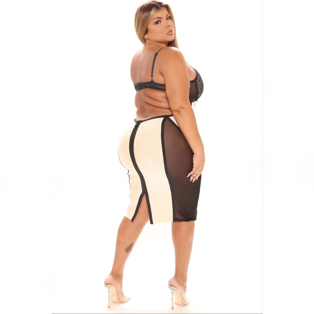 Feeling Sexy Bandage Midi Dress - Nude/combo - Picture 11 of 11